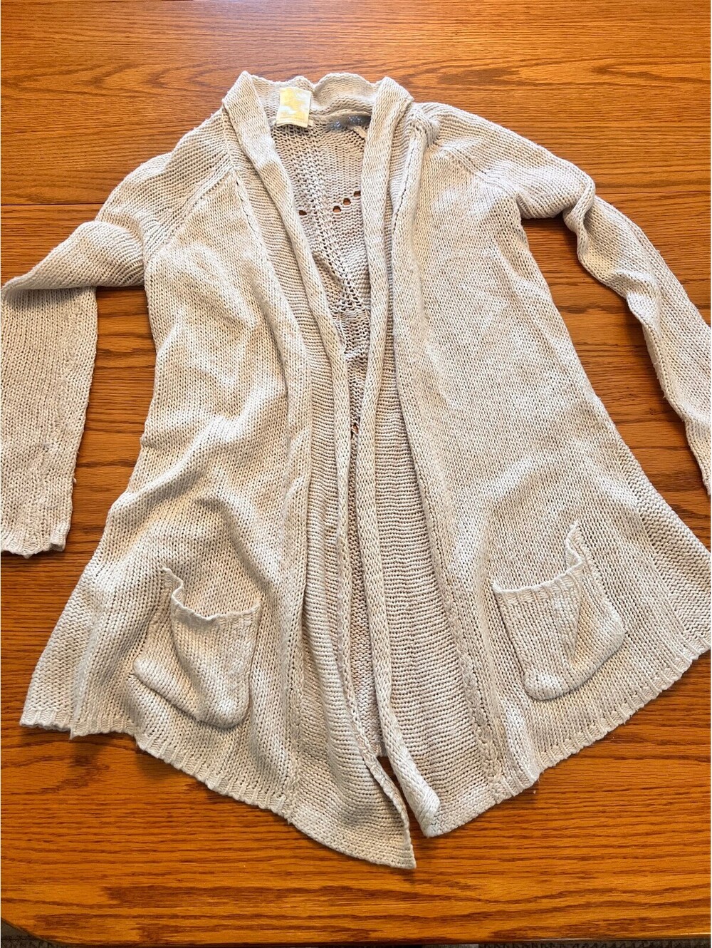 Matty M Women's Open Front Knit Cardigan Sweater Size S Beige